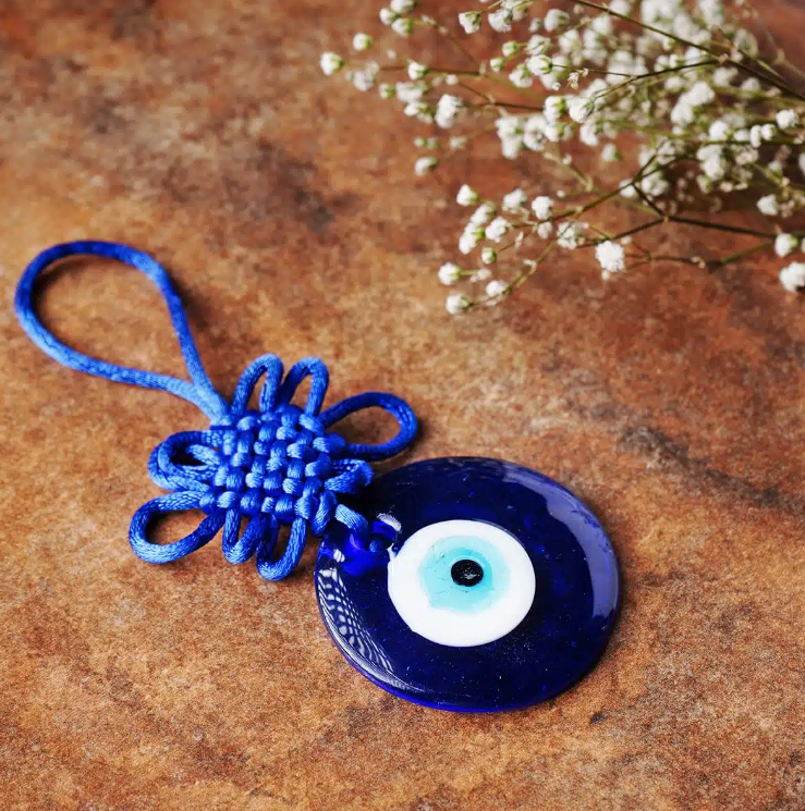 Blue and White Evil Eye Wall Hanging