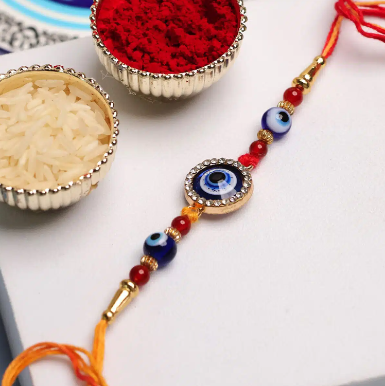 Evil Eye Diamond Round Rakhi