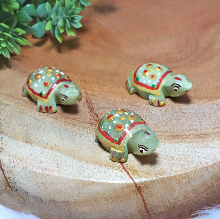Green Aventurine Small Tortoise Printed