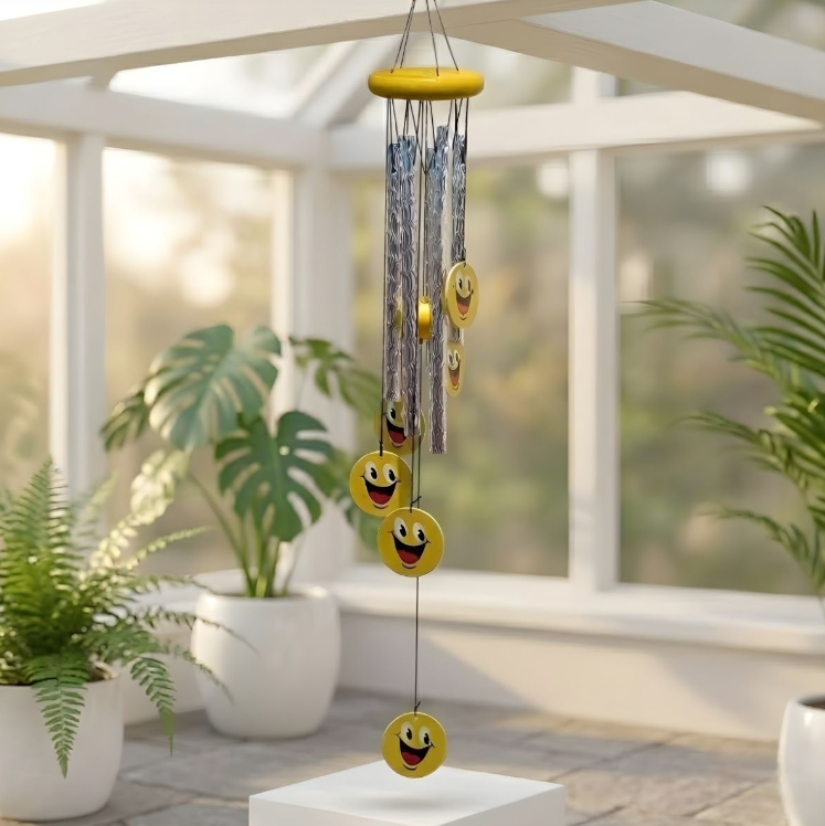 Yellow Smiley Wind Chime