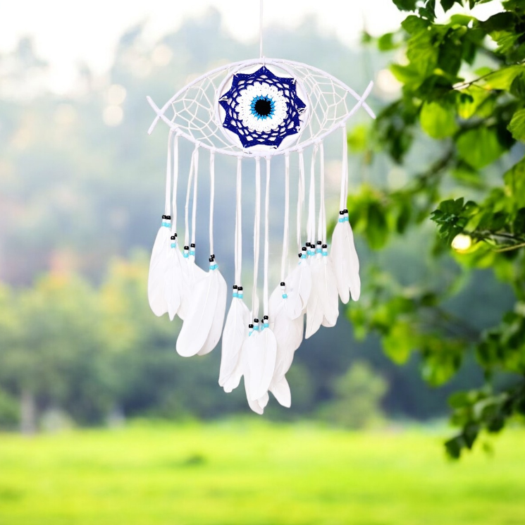 Evil Eye-Eye Shape Dream Catcher (White)