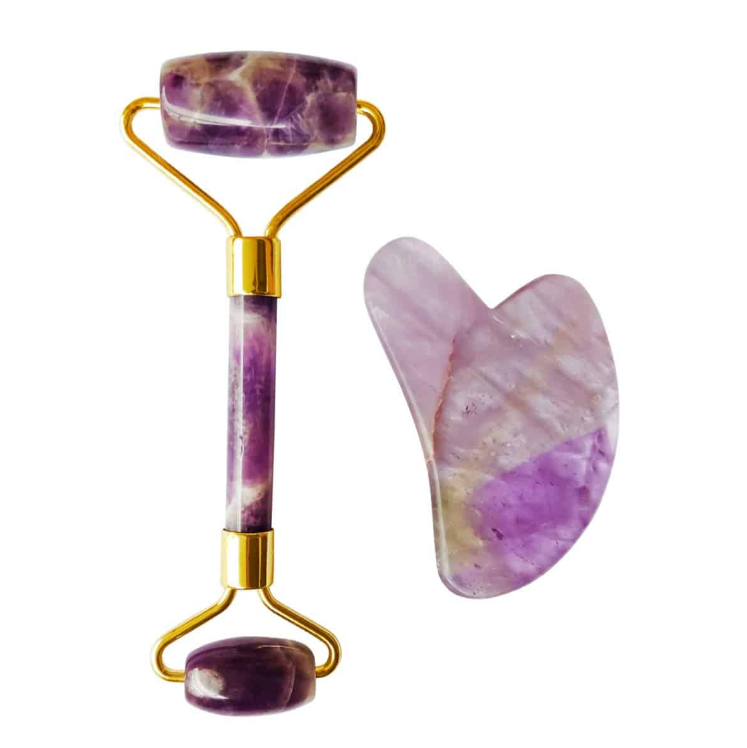Amethyst Massage Roller |Gua Sha Face Massage Tool,Combo