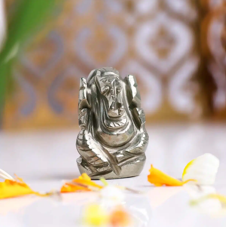 Pyrite Stone Ganesha Murti / Idol
