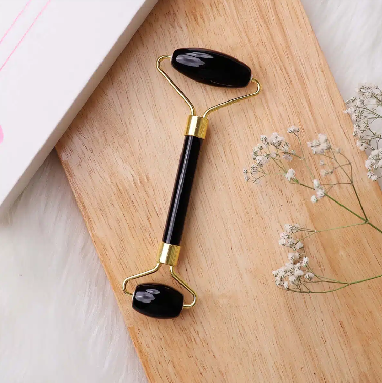 Black Obsidian Face Massage Roller