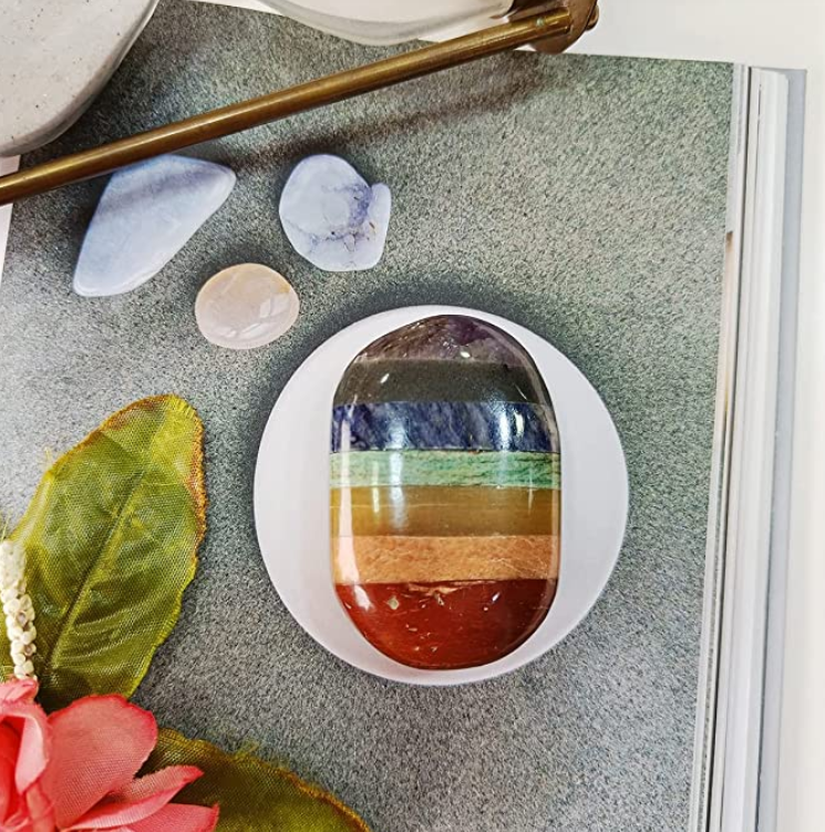7 Chakra Palm Stone