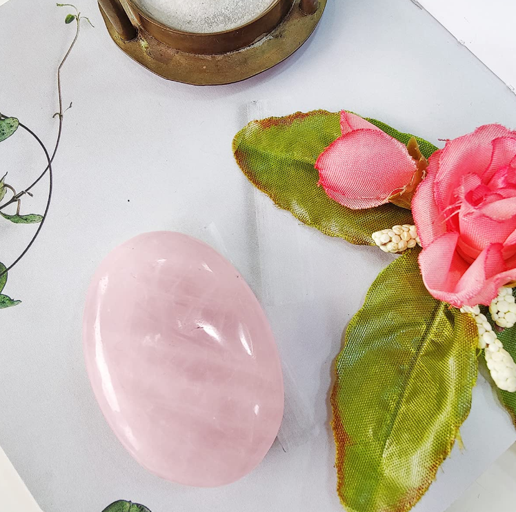 Rose Quartz Palm Stone