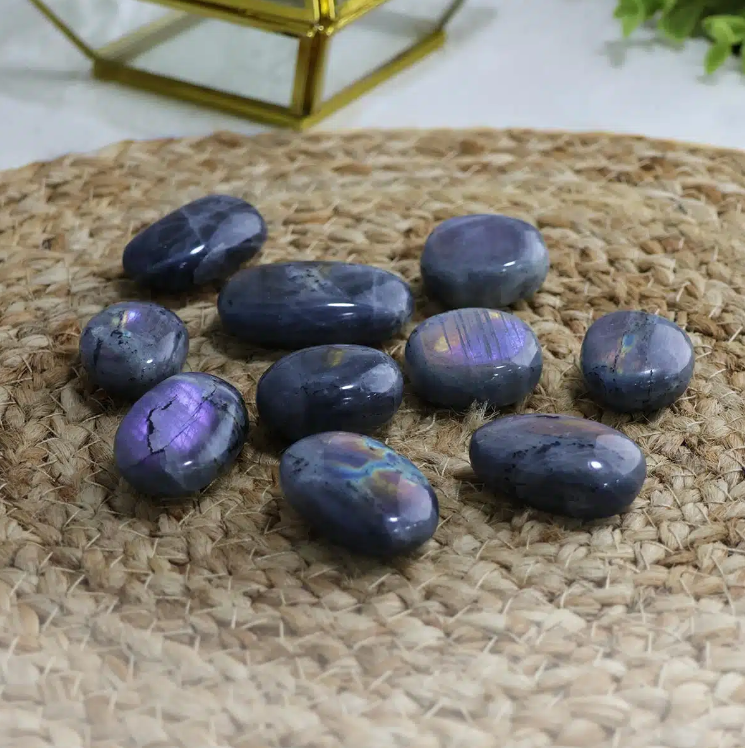 Labradorite Purple Flash Small Palm Stone