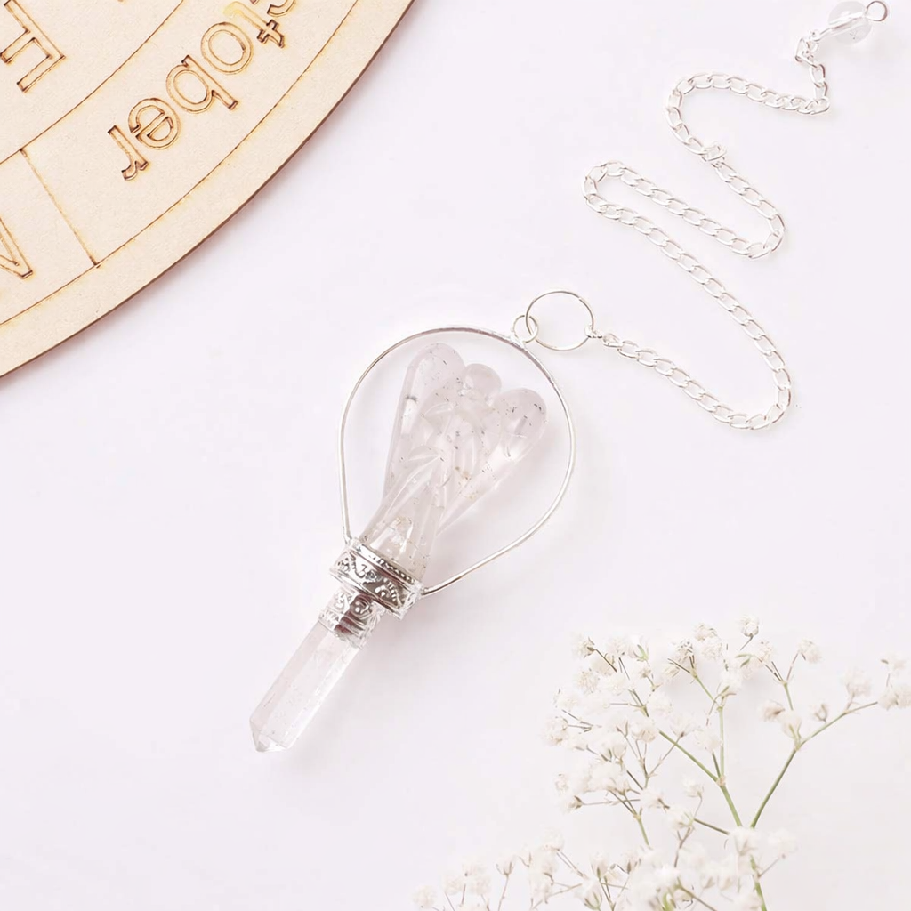 Clear Quartz Angel Pendulum, Dowser
