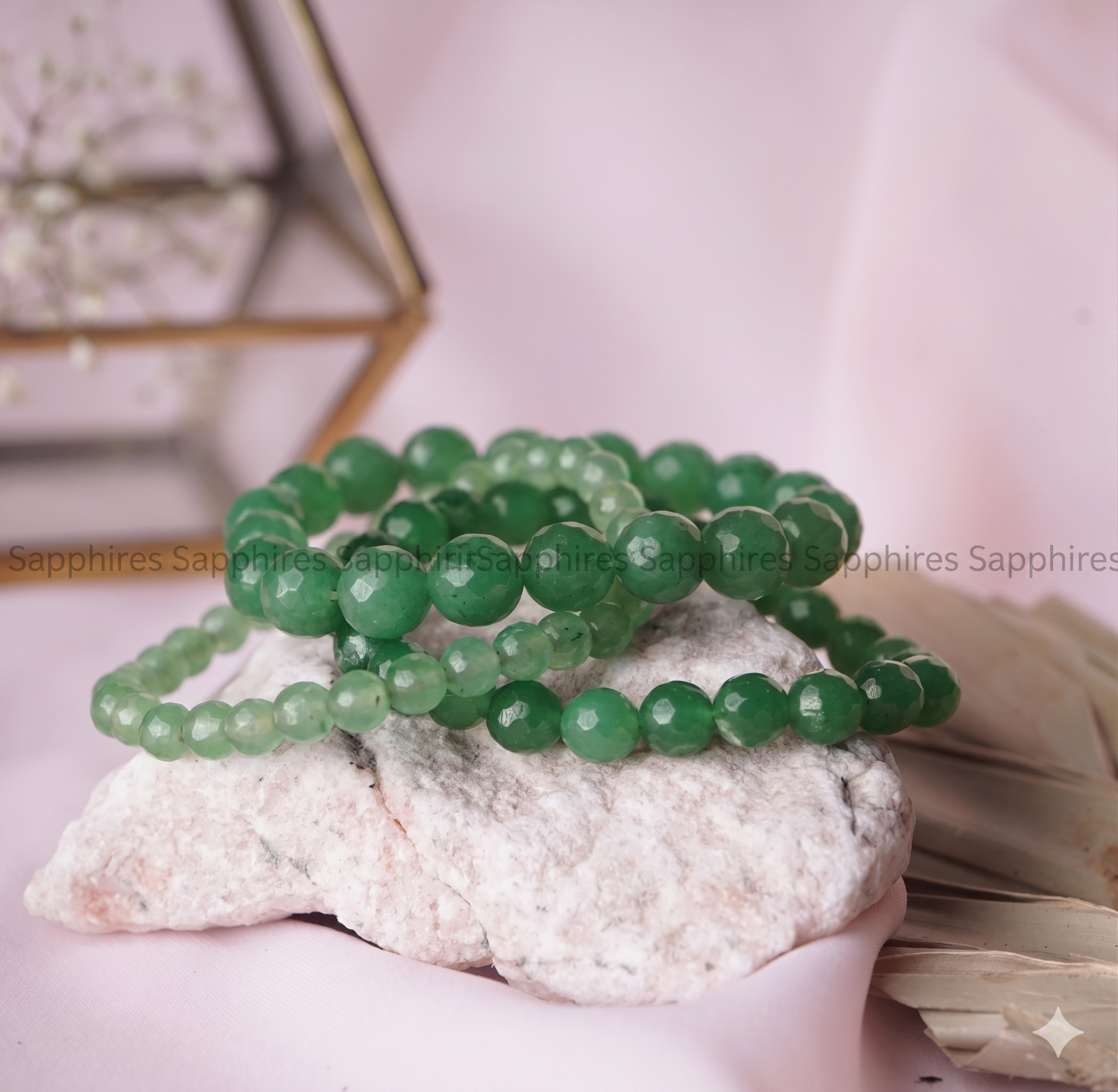Green Aventurine Faceted Beads Bracelet