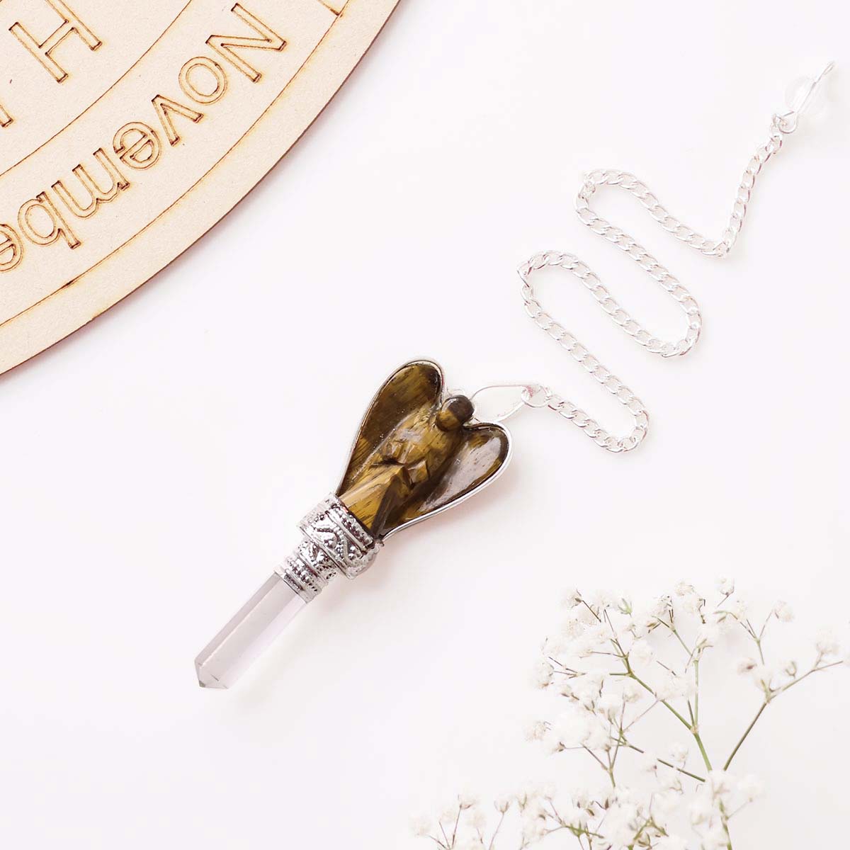Tiger Eye Angel Pendulum, Dowser