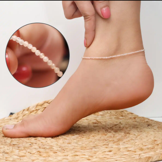 Peach Moonstone Anklet