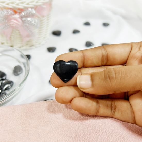 Black Tourmaline Mini Hearts Shape