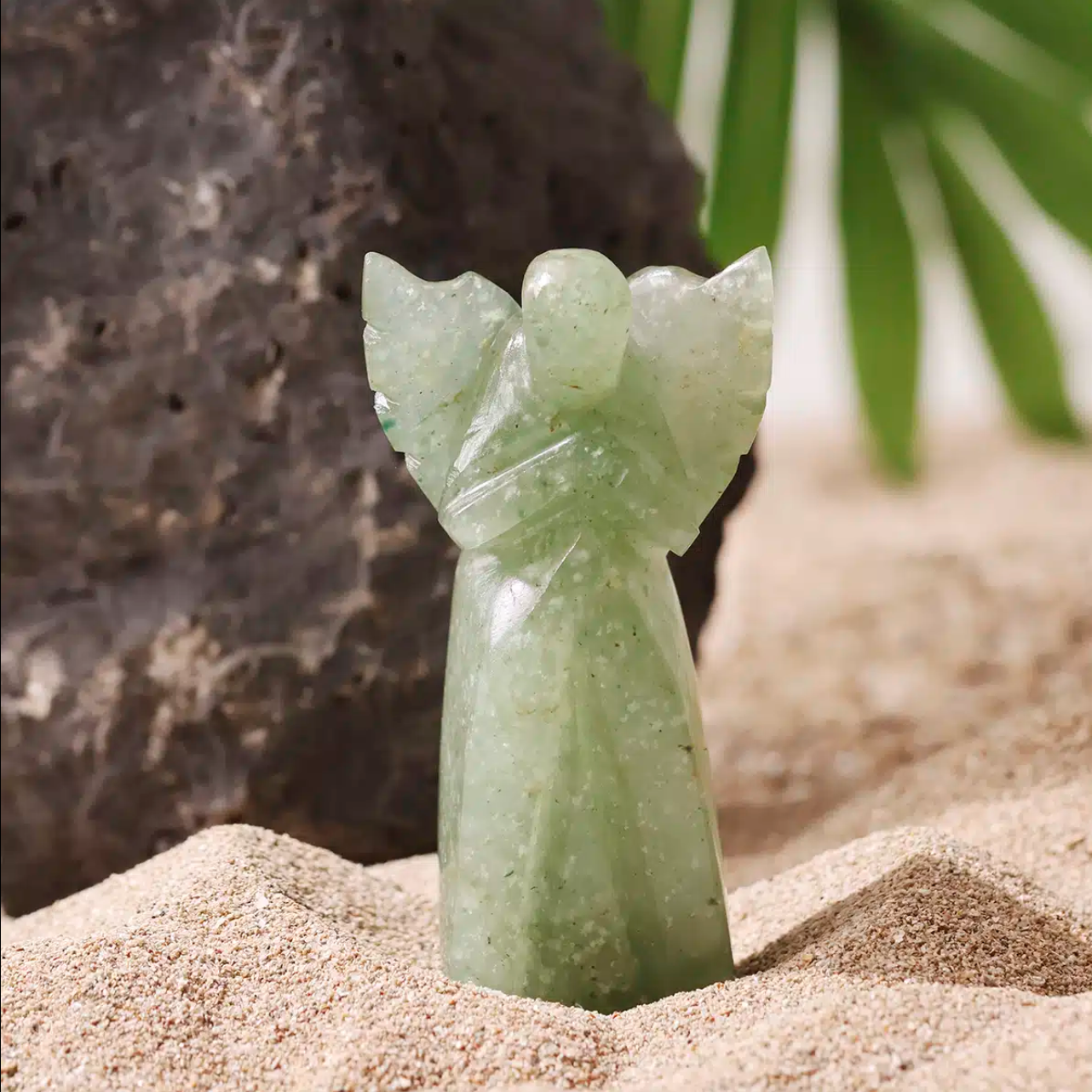 Green Aventurine Wings Angel