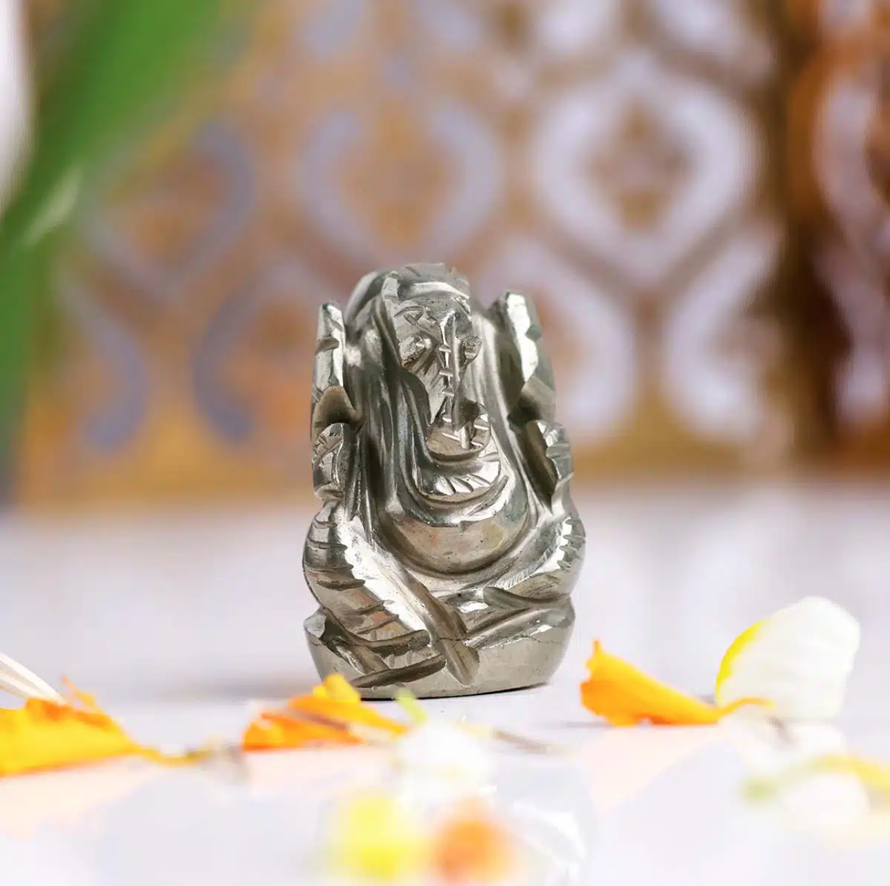 Pyrite Stone Ganesha Murti / Idol