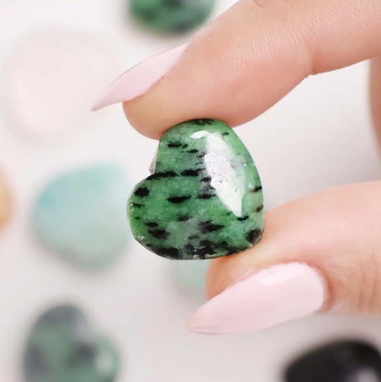 Ruby Zoisite Mini Hearts Shape