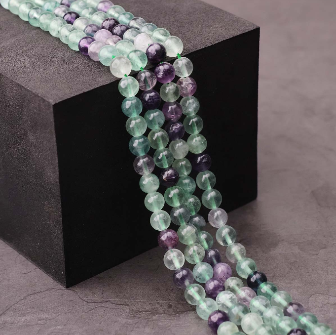 Multi fluorite Beads line 8mm