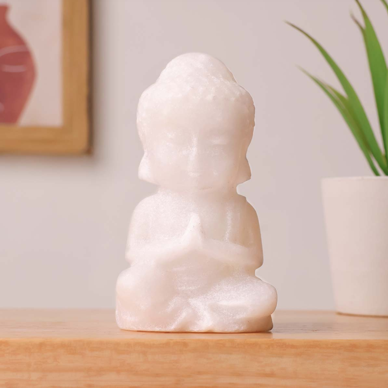 White Jade Buddha 4 Inch