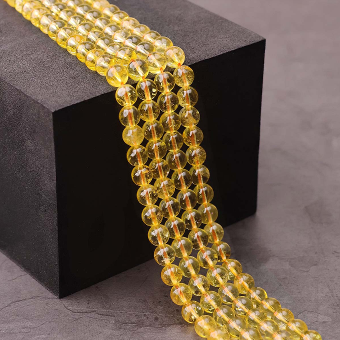 Citrine Beads Line 8mm