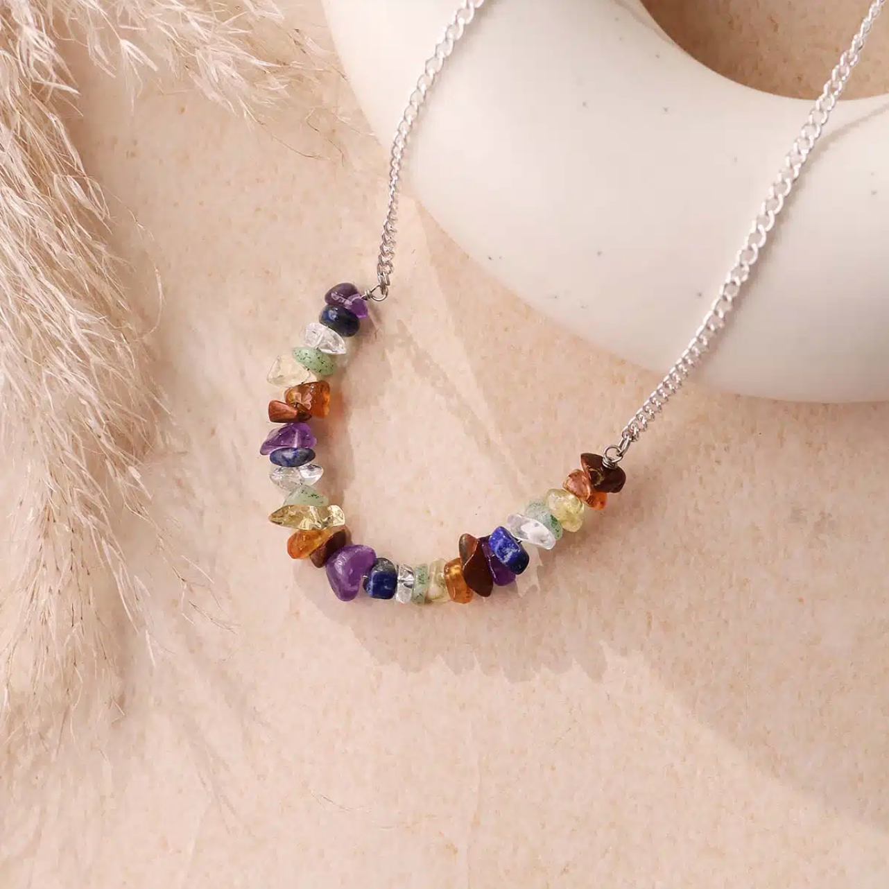 Seven Chakra Chips Choker Necklace