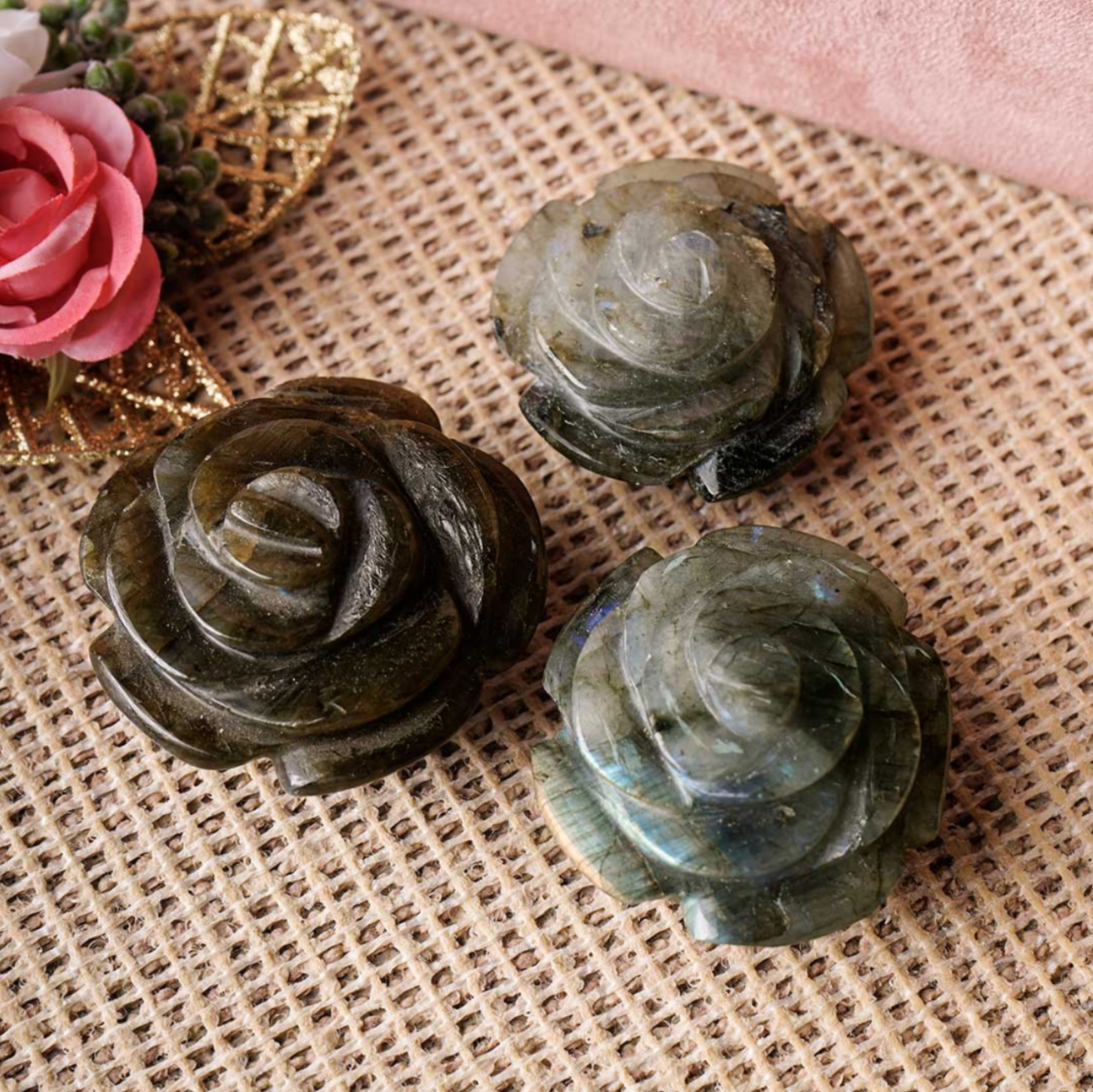 Labradorite Rose Flower