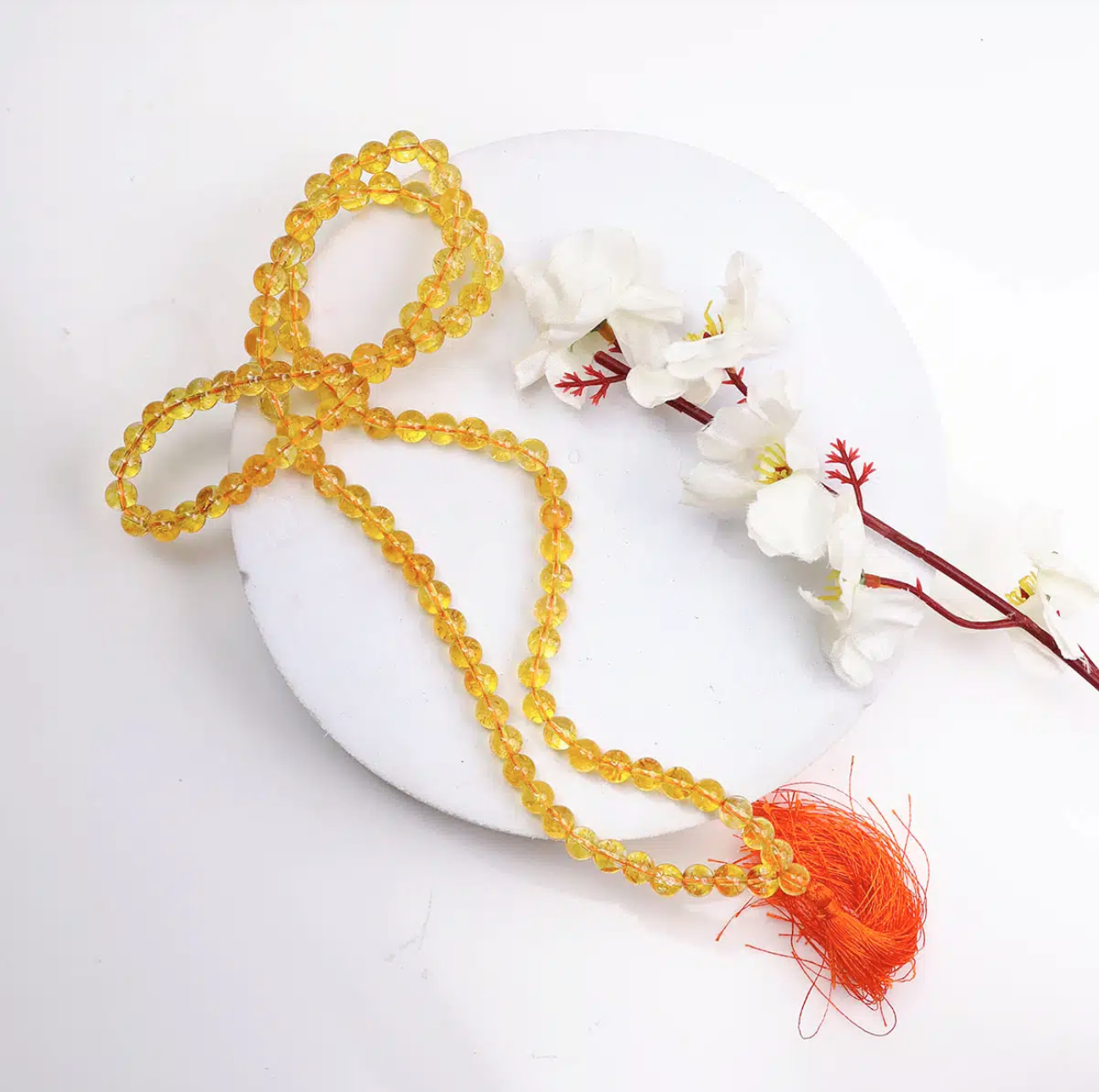 Citrine Round Stone 108+1 Beads Jaap Mala