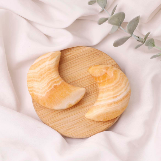 Yellow Calcite Half Moon