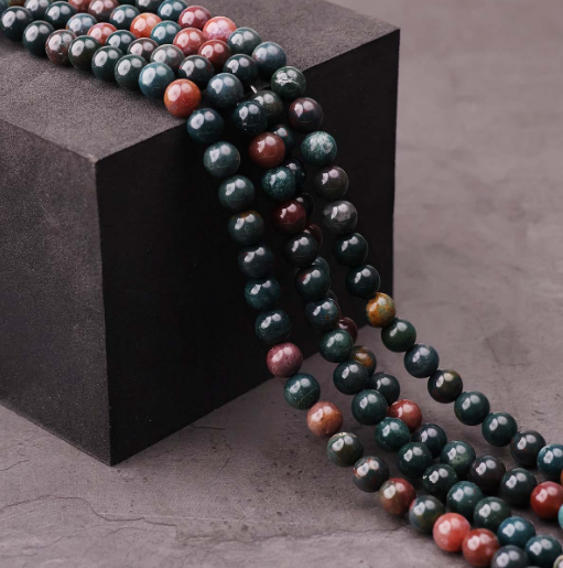 Blood Stone Beads line 8mm