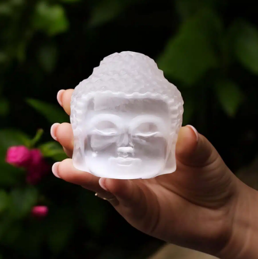Selenite Buddha Head