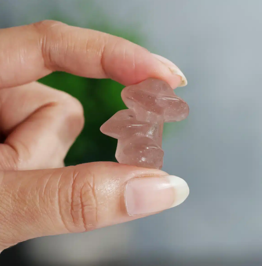 Strawberry Quartz Triple Mushroom