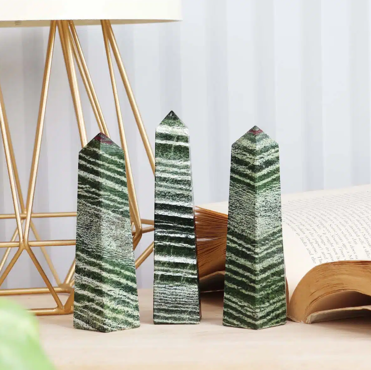 Green Zebra Jasper Tower Point