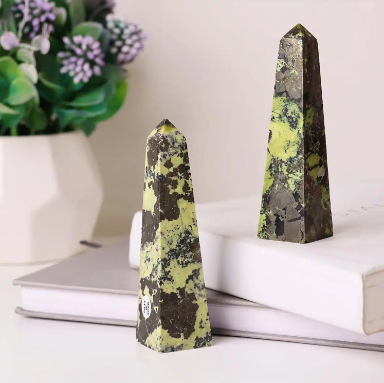 Serpentine With Pyrite Tower
