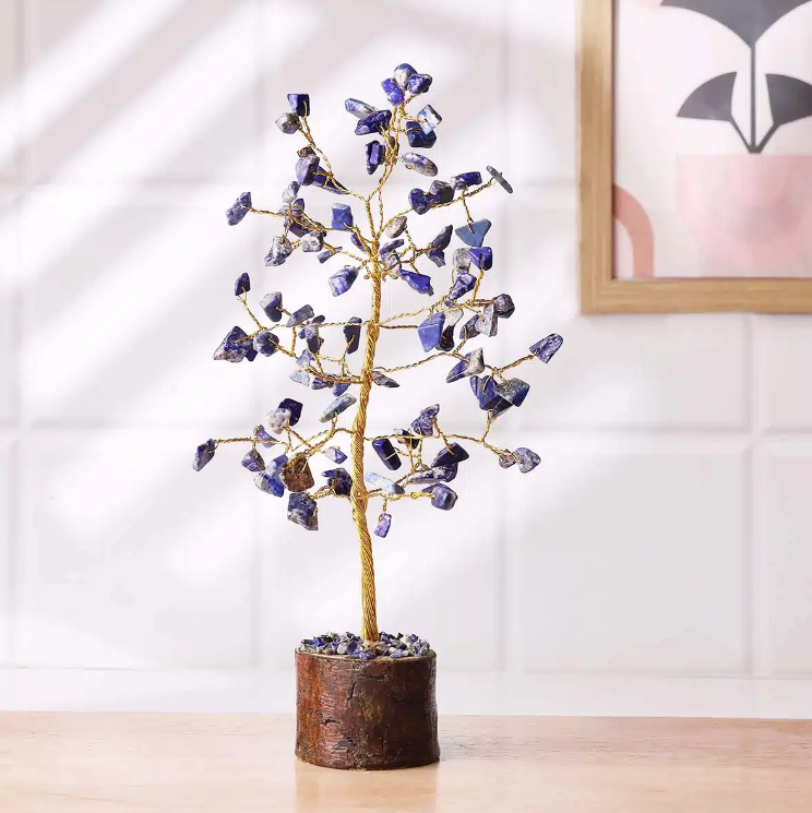 Lapis Lazuli Tree Gold Wire – 100 Beads