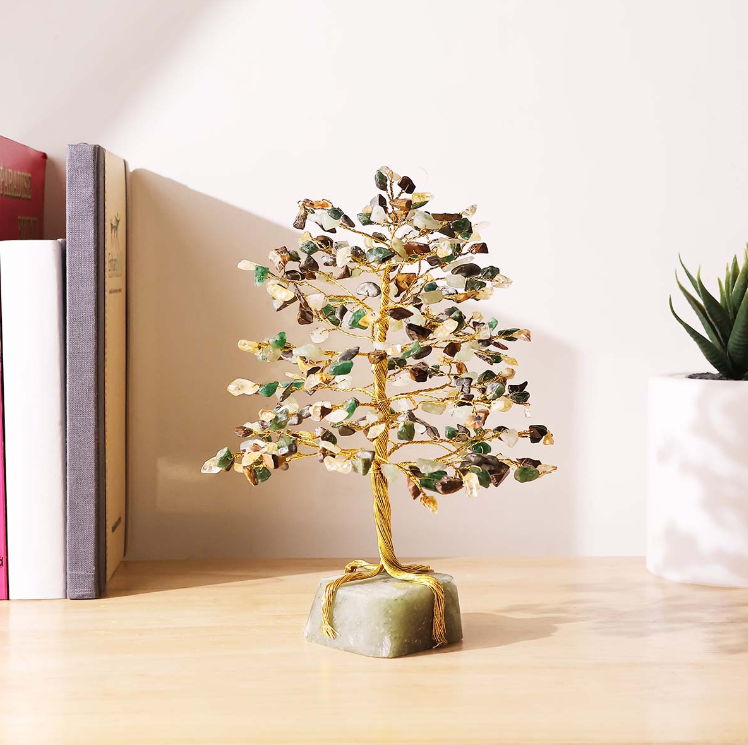 Wealth Tree 300B On Green Aventurine Raw
