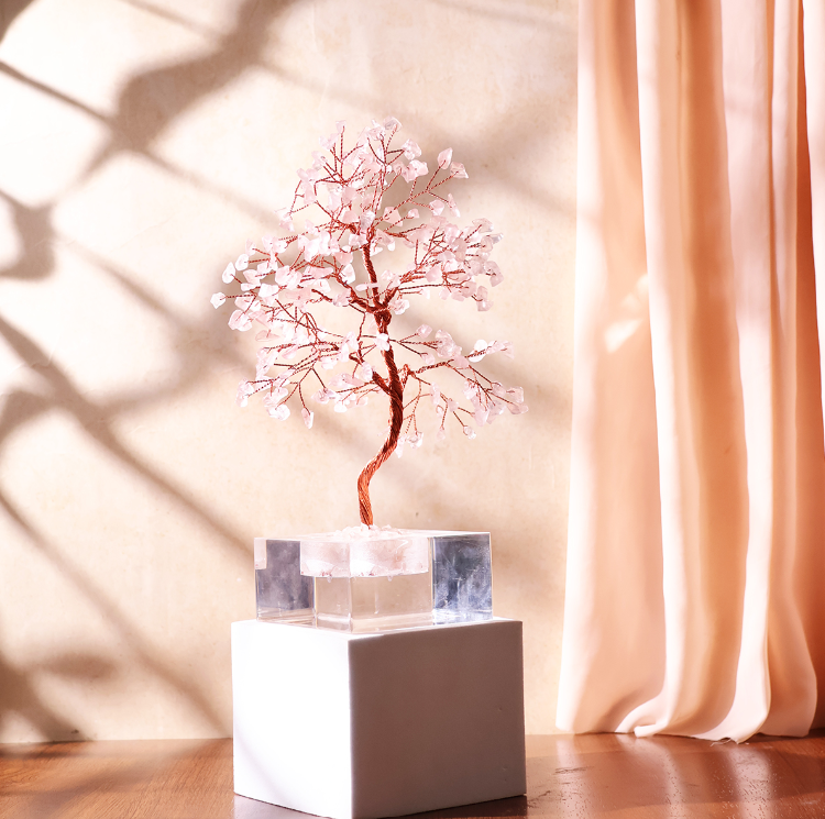 Rose Quartz Acrylic Tree
