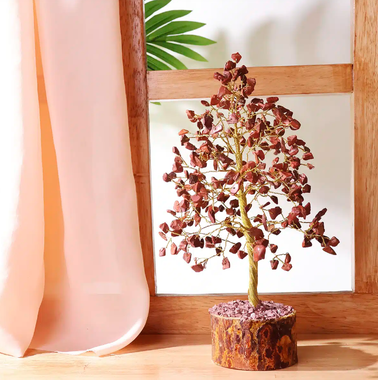 Red Jasper Tree Gold Wire – 300 Beads