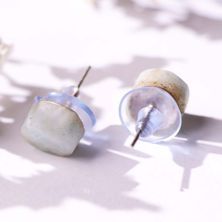 Aquamarine Raw Stud Earrings