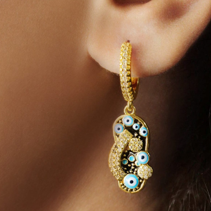 Evil Eye Hoop Earrings