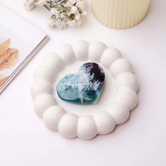 Snowflake Fluorite Heart