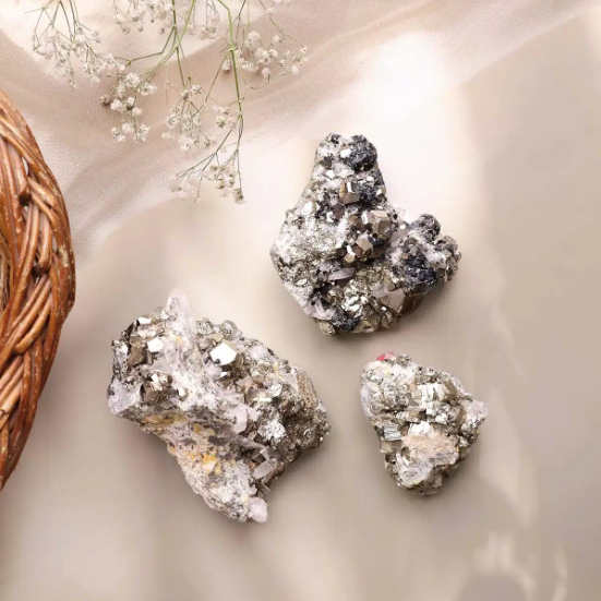 Pyrite with Clear Quartz Cluster