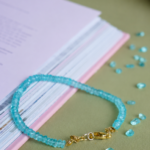 Blue Apatite Faceted Bati Beads Bracelet 4mm