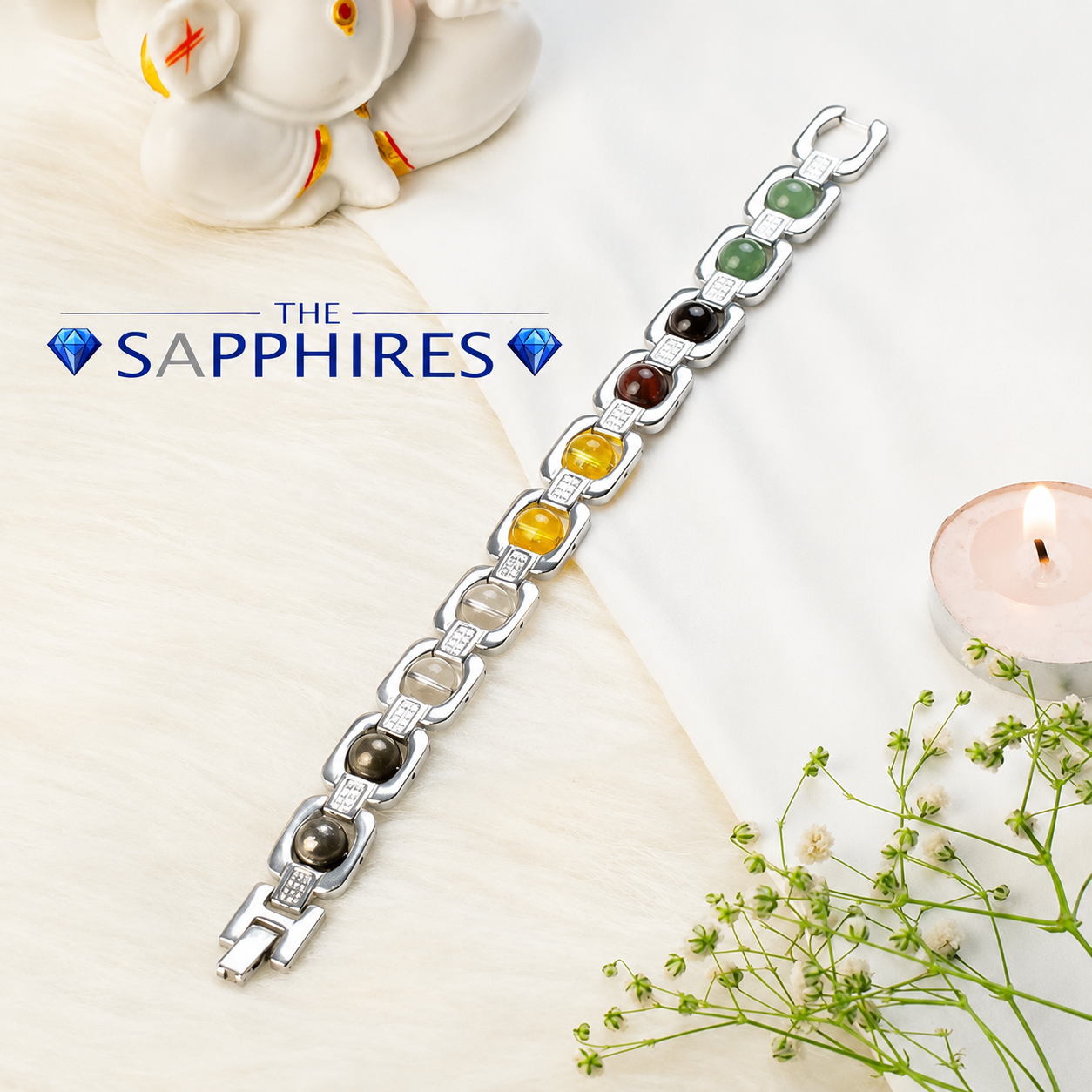 Metal Dhan Yog Bracelet | Attracts Wealth & Financial Prosperity | Pyrite, Citrine, Tiger Eye, Quartz, Hematite & Aventurine Astrology Bracelet for Man & Woman | Gift for Man & Woman