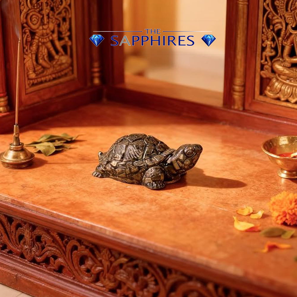 Pyrite Tortoise (Kachhua) 2.7x1 Inch | Pyrite Resin Turtle for Good Luck & Wealth | Crystal Tortoise for Good Luck for Home | Vastu Items for Housewarming Gift | Home Decor for Living Room