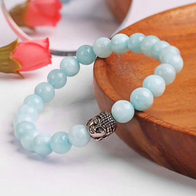 Aquamarine Buddha Bracelet
