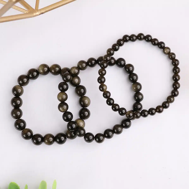 Golden Sheen Obsidian Bracelet