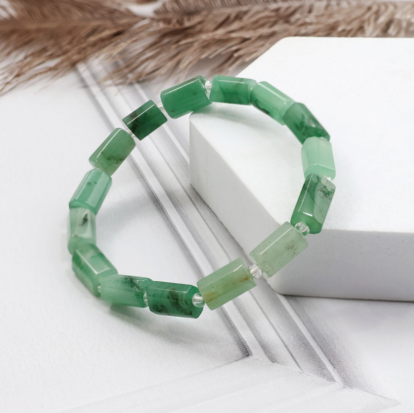 Green Aventurine Rectangle Beads Bracelet