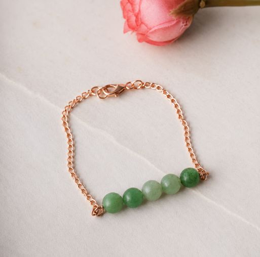 Green Aventurine Five Beads Bracelet