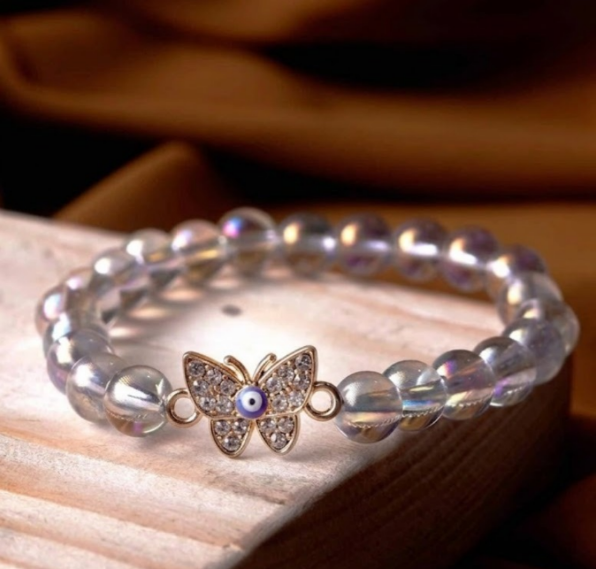Angel Aura Quartz Bracelet Evil Eye (Butterfly) 8MM