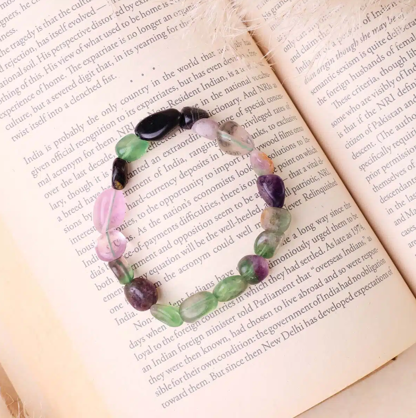 Multi Fluorite Small Tumble Bracelet