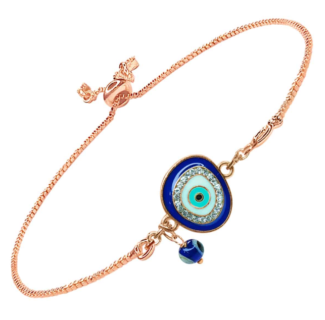 Evil Eye Chain Bracelet with Small Evil Eye Charm