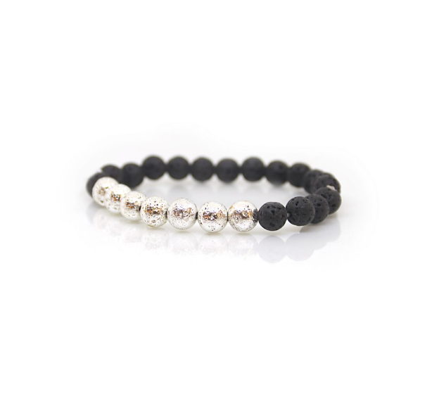 Metallic Lava Stone Bracelet 8 mm